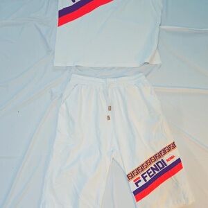 Fendi White and Purple Lounge Set